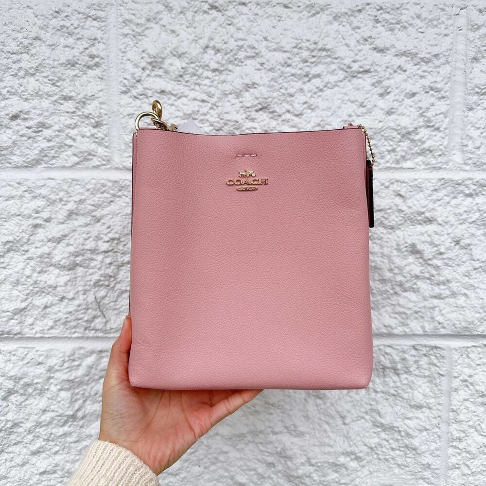 Coach CF433 Mollie Bucket 22 With Signature Canvas Interior IN Powder Pink